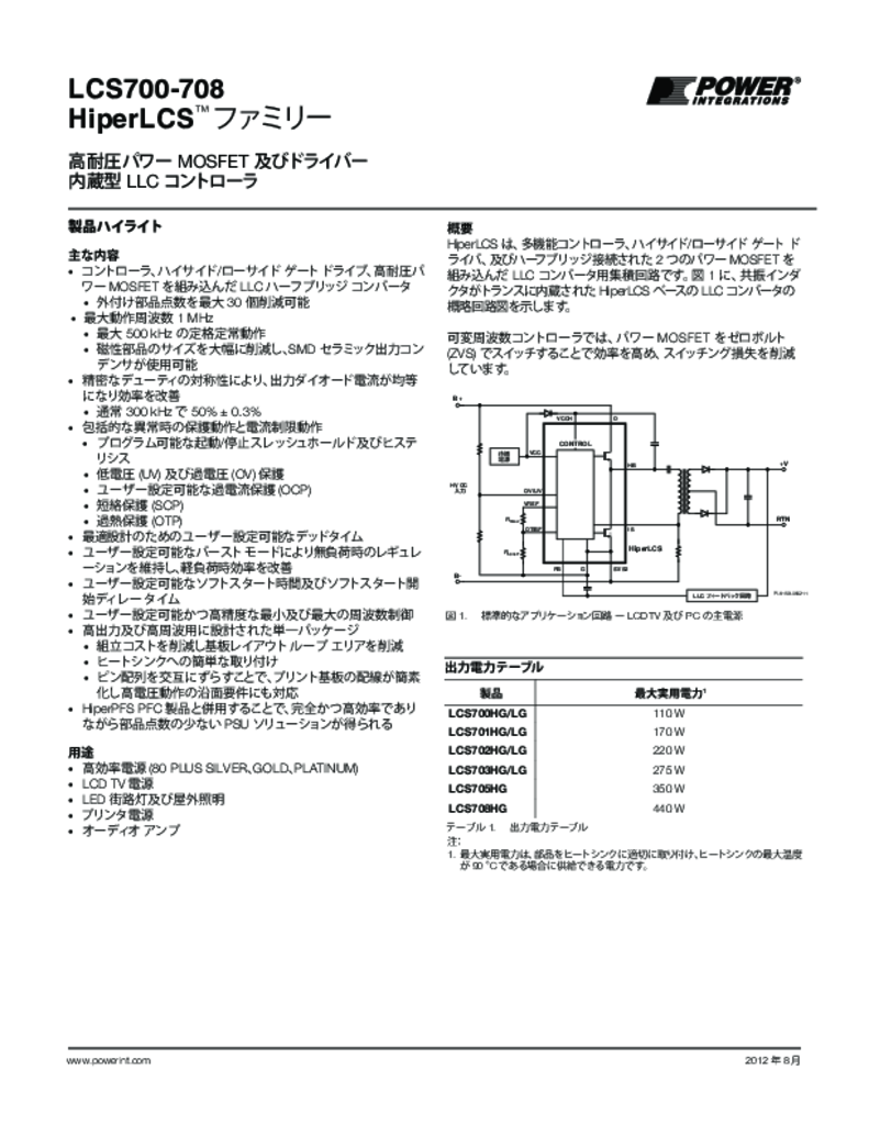 HiperLCS データ シート