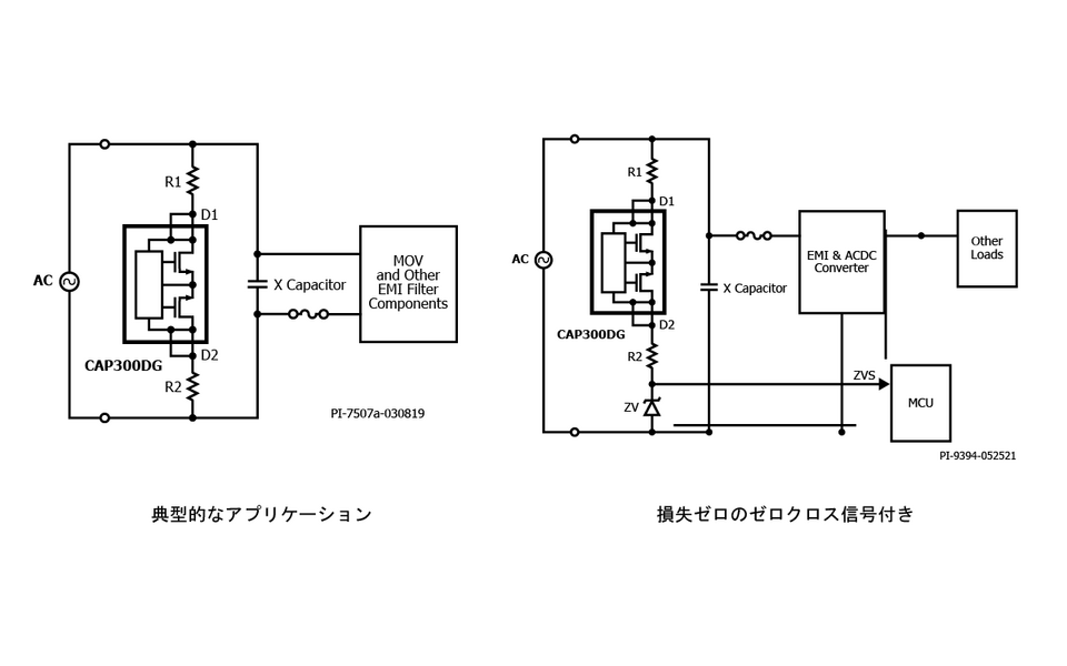 図 1. 主な用途 - 簡素な回路ではない場合