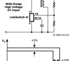 Typical Application/Performance – Not a Simplified Circuit (a) and Output Characteristic Envelope (b). 