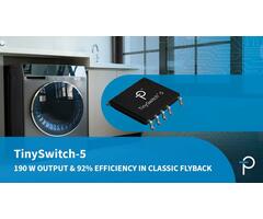 TinySwitch-5 Unleashes Up to 175 W Output & 92% Efficiency in Classic Flyback Architecture